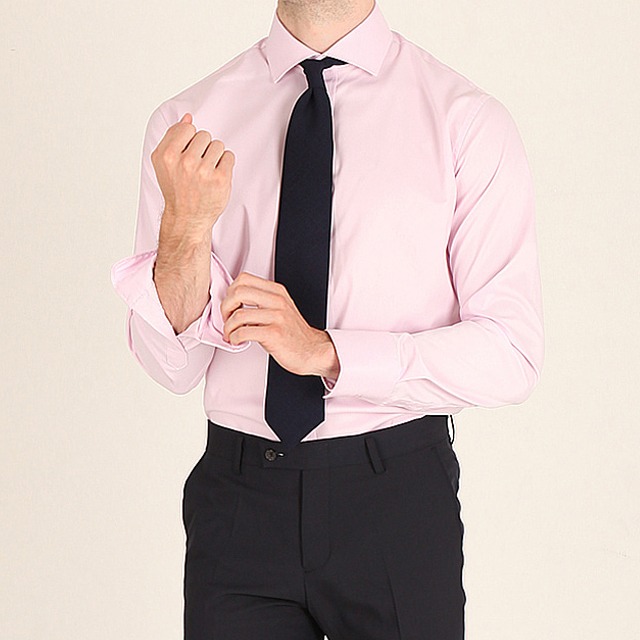 고밀도 핑크 스판 와이드카라 와이셔츠 95~130 Size (8 Color)